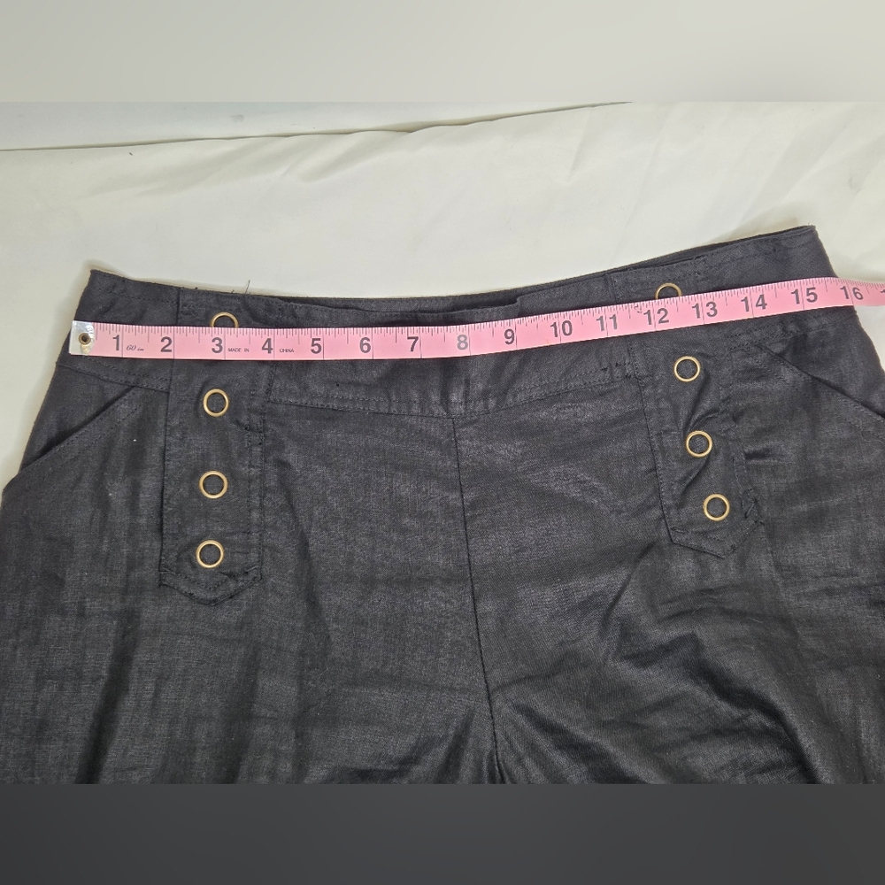 VENUS Size 14 The Luna Fit Black Trousers 100% Linen - Picture 11 of 11